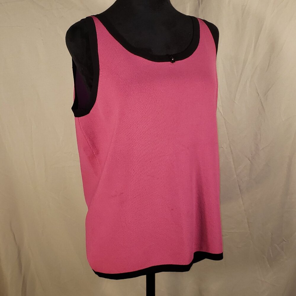 Pink Knit Sleeveless Top - Large